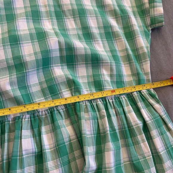 Shabby Apple Vintage Inspired White Green Plaid Dress Size 10 Medium EUC - Picture 8 of 8